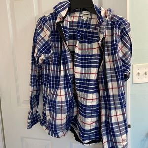 Ll Bean hooded zipper flannel like new.